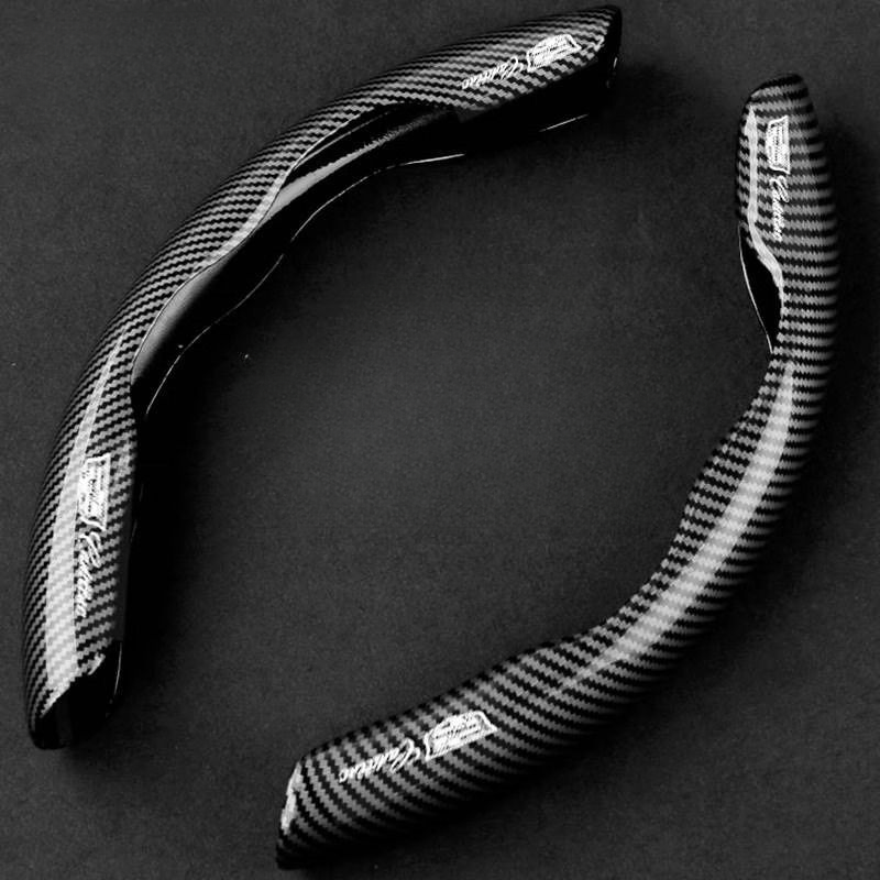 Premium Carbon Fiber Steering Wheel Cover - Clear and Glossy, Easy Installation, Universal Fit