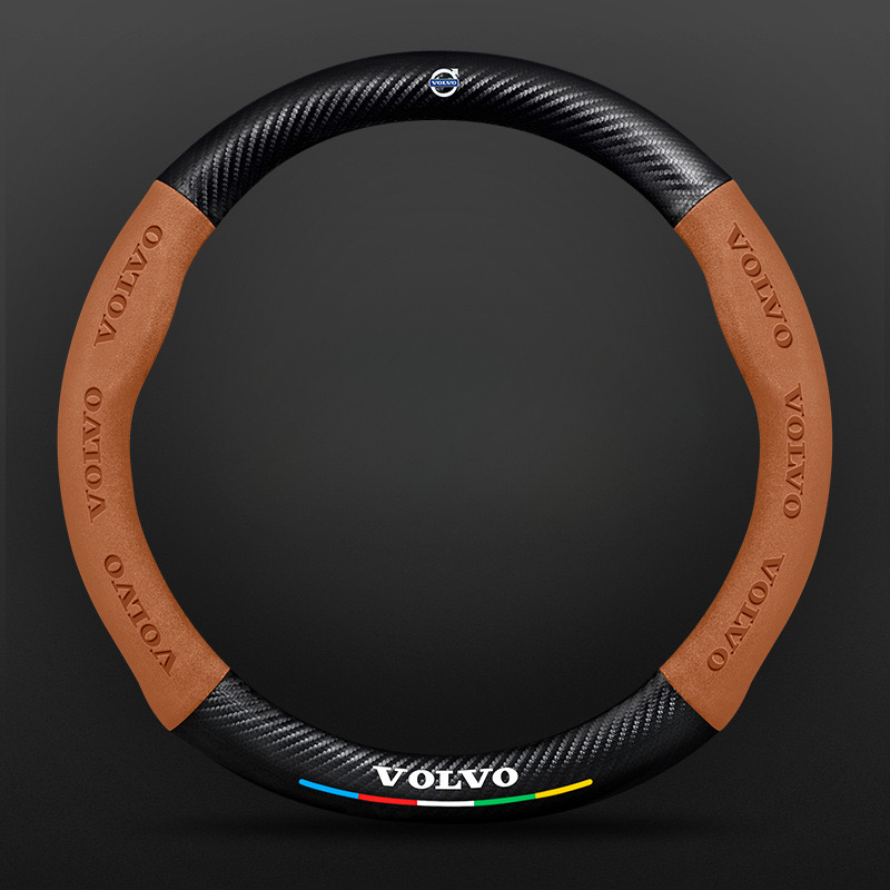 TrackVibe | Black Carbon Suede Steering Wheel Cover – Anti-Slip & Wear-Resistant