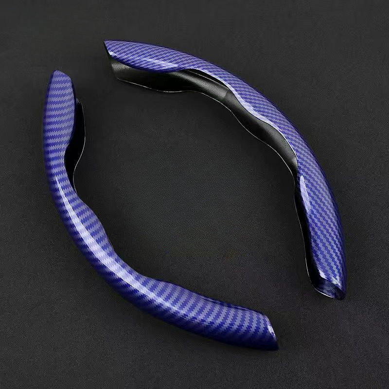 Premium Carbon Fiber Steering Wheel Cover - Clear and Glossy, Easy Installation, Universal Fit