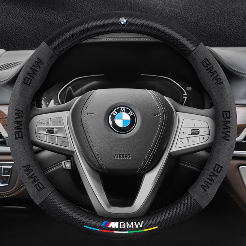 TrackVibe | Orange Carbon Suede Steering Wheel Cover – Anti-Slip & Wear-Resistant