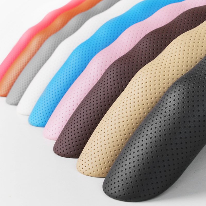 Premium Perforated Nappa Leather Steering Wheel Cover - Anti-Slip, Breathable, Scratch-Resistant, Easy to Clean