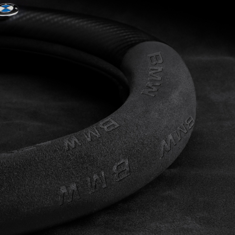 TrackVibe | Deep Brown Carbon Suede Steering Wheel Cover – Anti-Slip & Wear-Resistant