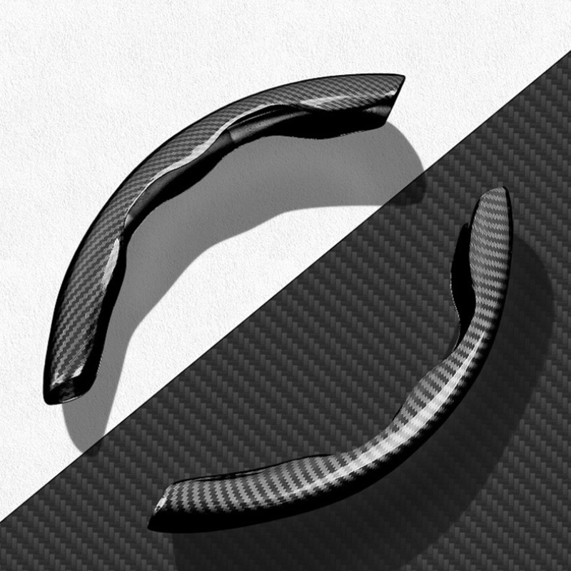 Premium Carbon Fiber Steering Wheel Cover - Clear and Glossy, Easy Installation, Universal Fit
