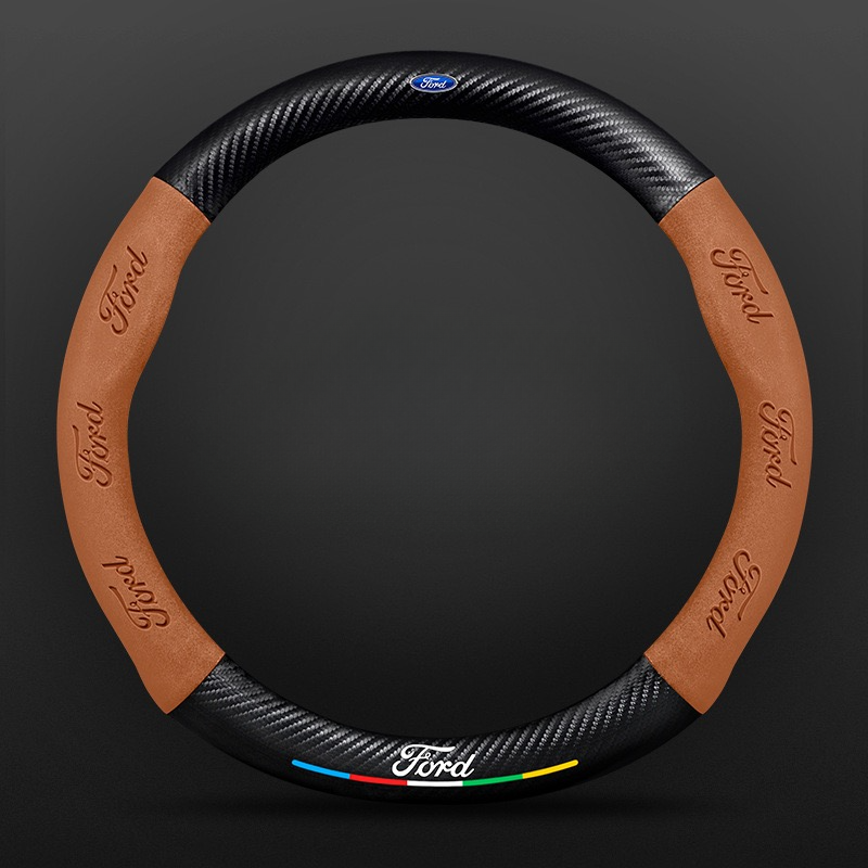 TrackVibe | Black Carbon Suede Steering Wheel Cover – Anti-Slip & Wear-Resistant