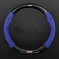 TrackVibe | Blue Carbon Suede Steering Wheel Cover – Anti-Slip & Wear-Resistant
