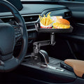 360º Rotation Adjustable Cup Holder Tray Table - Portable Non-Slip Car Interior Organizer for Eating and Drink Holding
