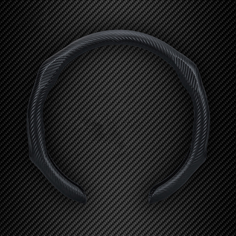 5D Carbon Fiber Pattern Steering Wheel Cover: Sporty Style, Universal Fit, All-Season Use