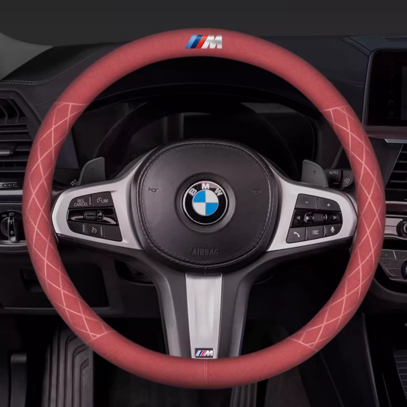 LuxeDrive Breathable Suede Steering Wheel Cover - Anti-slip, Sweat-Resistant & Soft Grip