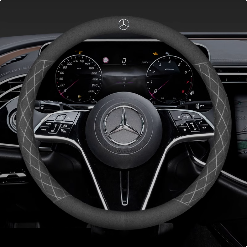 LuxeDrive Breathable Suede Steering Wheel Cover - Anti-slip, Sweat-Resistant & Soft Grip