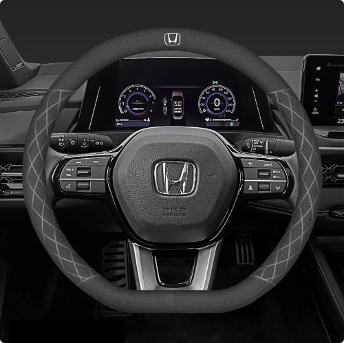LuxeDrive Breathable Suede Steering Wheel Cover - Anti-slip, Sweat-Resistant & Soft Grip