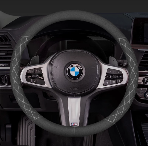LuxeDrive Breathable Suede Steering Wheel Cover - Anti-slip, Sweat-Resistant & Soft Grip