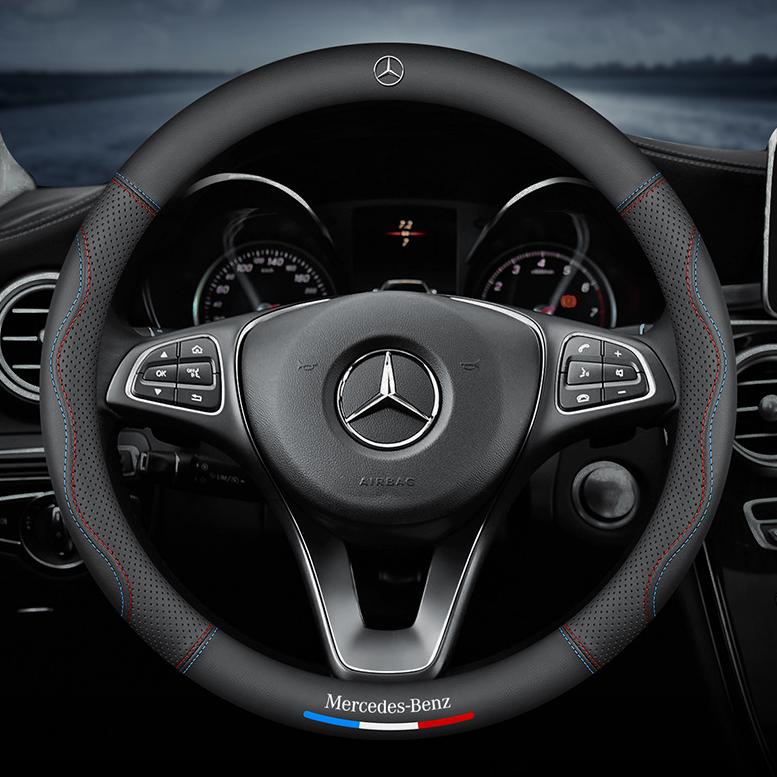 SportVibe Pro - Perforated Leather Steering Cover for Enhanced Grip