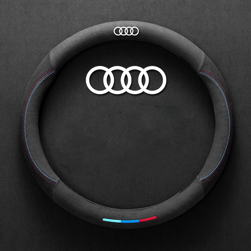 ComfortGrip Suede Steering Wheel Cover - Customizable Logo & Durable Comfort