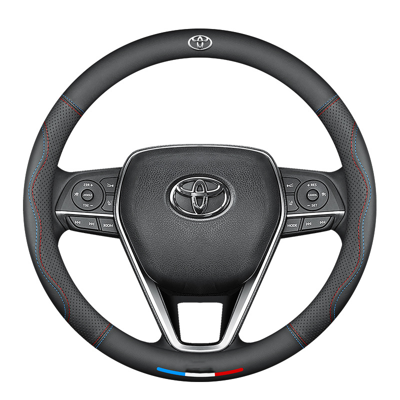 SportVibe Pro - Perforated Leather Steering Cover for Enhanced Grip