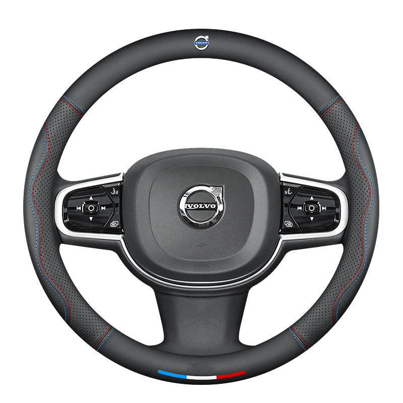 SportVibe Pro - Perforated Leather Steering Cover for Enhanced Grip