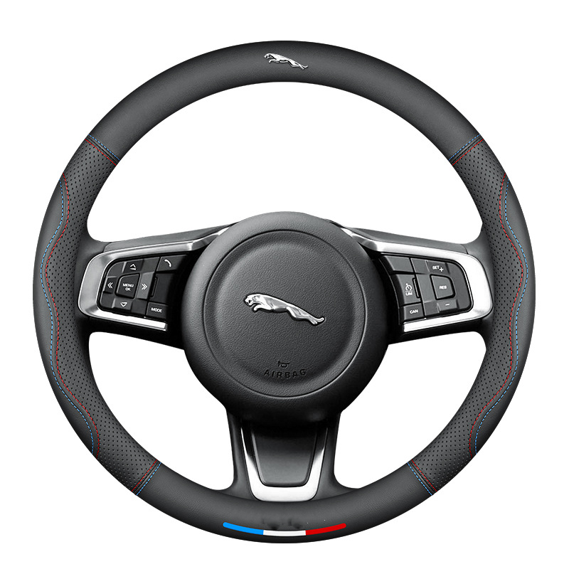 SportVibe Pro - Perforated Leather Steering Cover for Enhanced Grip